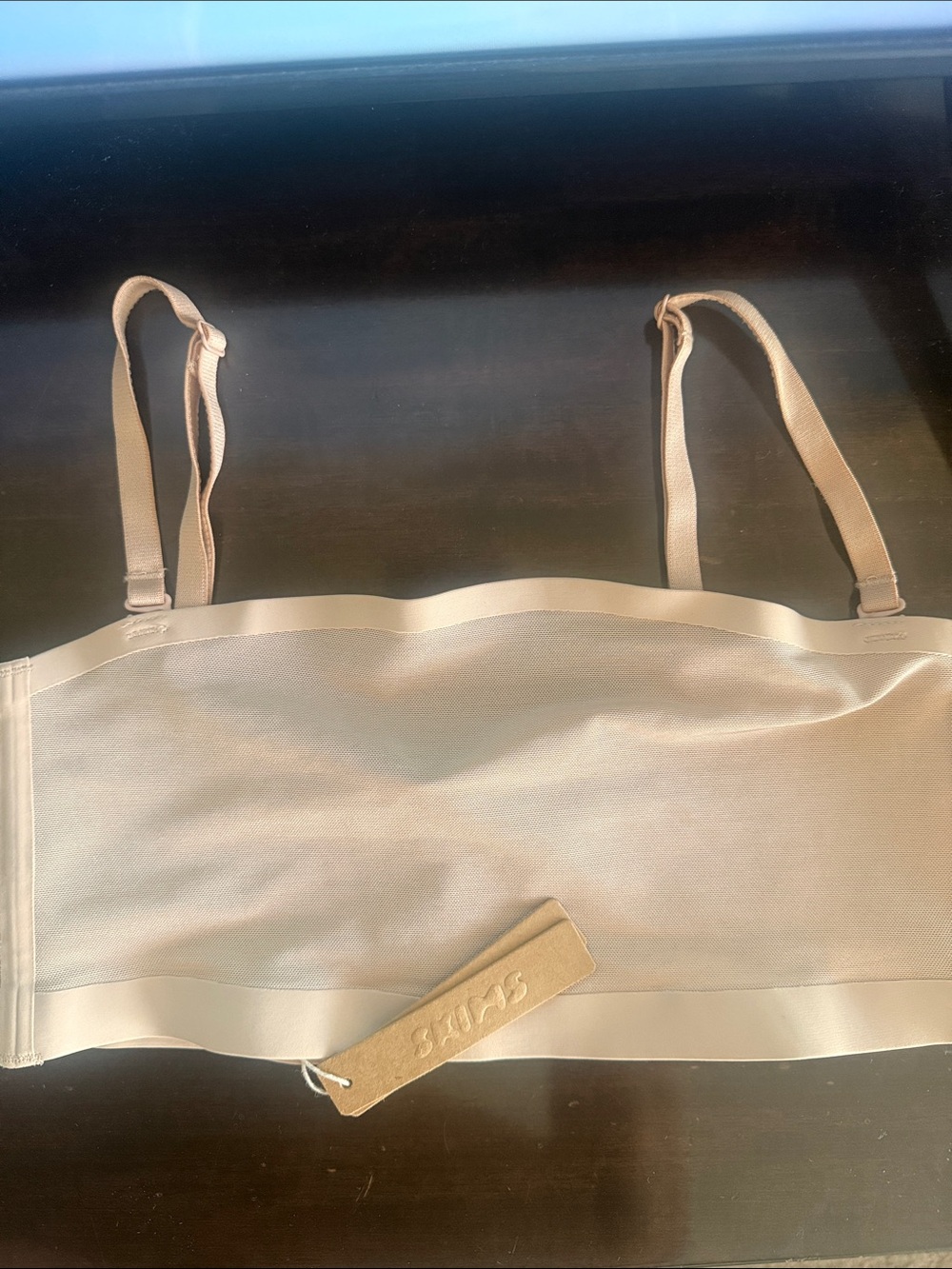 SPANX Nude Beige Seamless Bandeau Bralette with Adjustable Straps